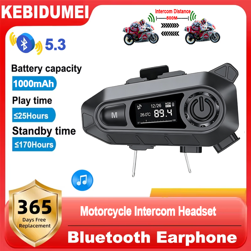 Universal Motorcycle Helmet Intercom Headset - سماعة رأس بلوتوث 5.3 للدراجات النارية،