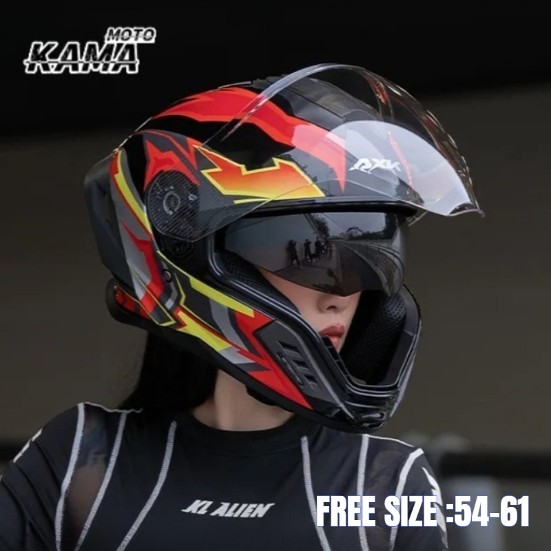 Full Face Motorcycle Helmet With Bluetooth - خوذة دراجة نارية كاملة مع ذيل