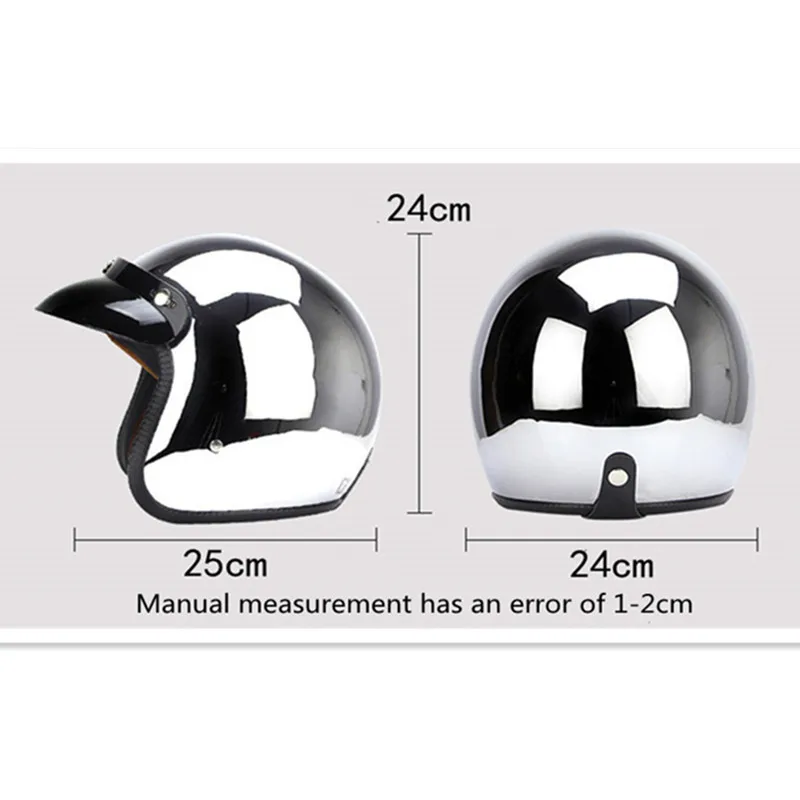 مرآة فضية كروم للدراجات الناري - مراجعة Vintage Open Face Retro Helmet وسعره