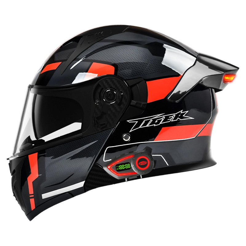خوذة دراجة نارية ذكية مزودة بإ - مراجعة Full Face Motorcycle Helmet With Bluetooth وسعره