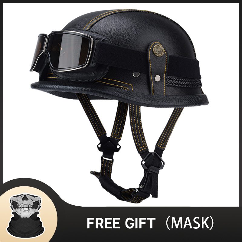 خوذة ألمانية نصف عتيقة كلاسيكي - مراجعة Vintage Open Face Retro Helmet وسعره