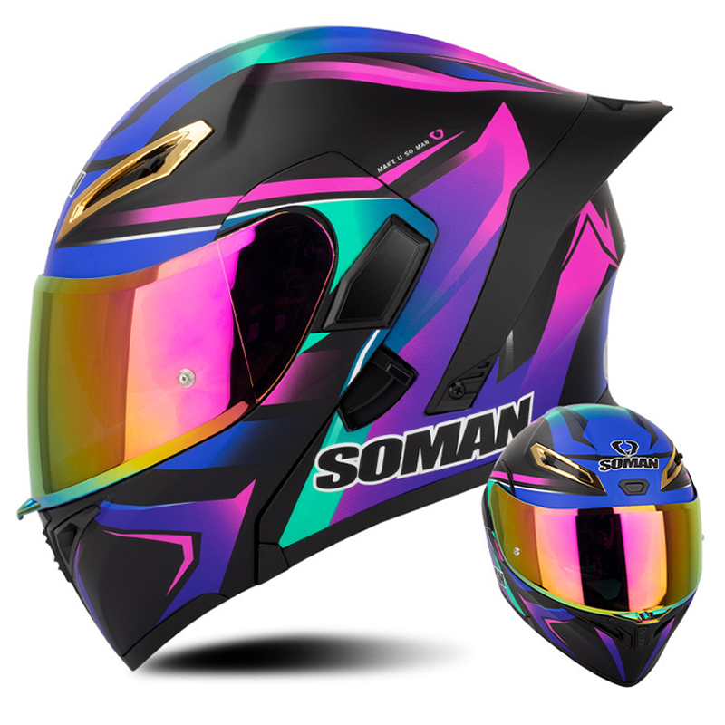 خوذة دراجة نارية معتمدة من نقط - مراجعة Full Face Motorcycle Helmet With Bluetooth وسعره