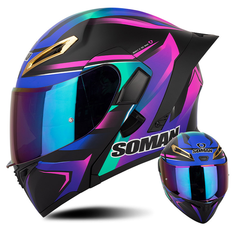 خوذة دراجة نارية معتمدة من نقط - مراجعة Full Face Motorcycle Helmet With Bluetooth وسعره