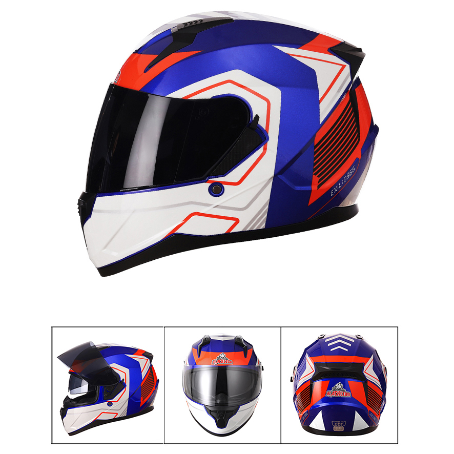 خوذة دراجة نارية كاملة الوجه ب - مراجعة Full Face Motorcycle Helmet With Bluetooth وسعره