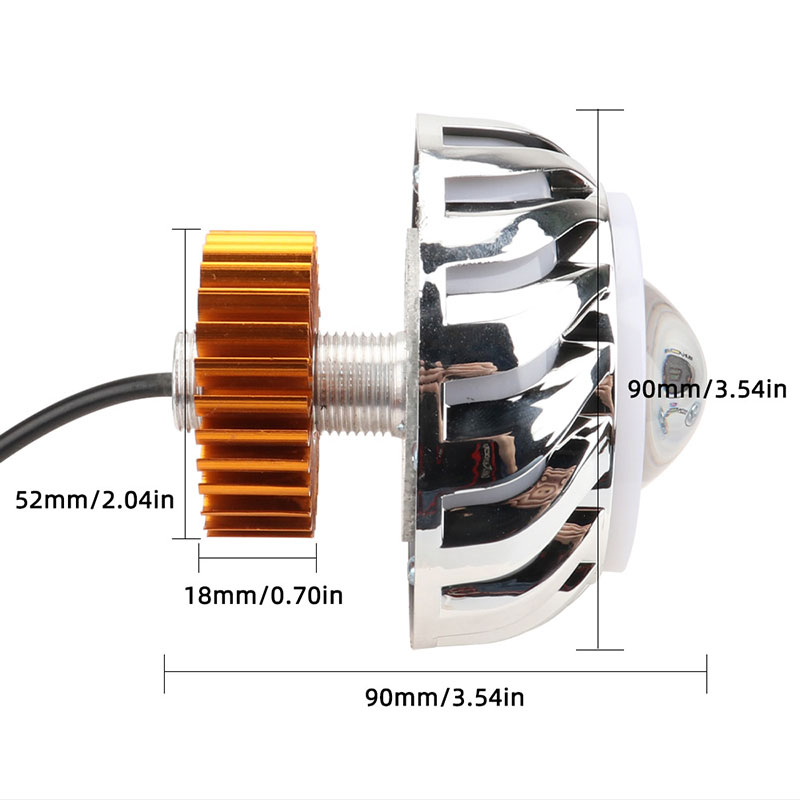 مصباح أمامي مزدوج LED لعيون ال - مراجعة Universal Motorcycle Led Headlight Projector وسعره