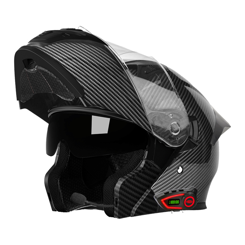 خوذات دراجات نارية من مادة ABS - مراجعة Full Face Motorcycle Helmet With Bluetooth وسعره