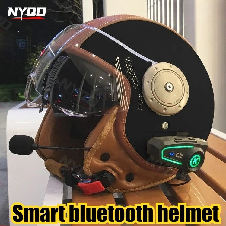 خوذة دراجة نارية كهربائية ذكية - مراجعة Full Face Motorcycle Helmet With Bluetooth وسعره