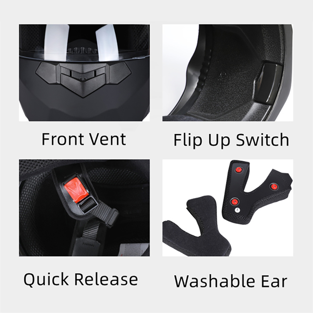 خوذة موتوكروس للدراجات النارية - مراجعة Full Face Motorcycle Helmet With Bluetooth وسعره